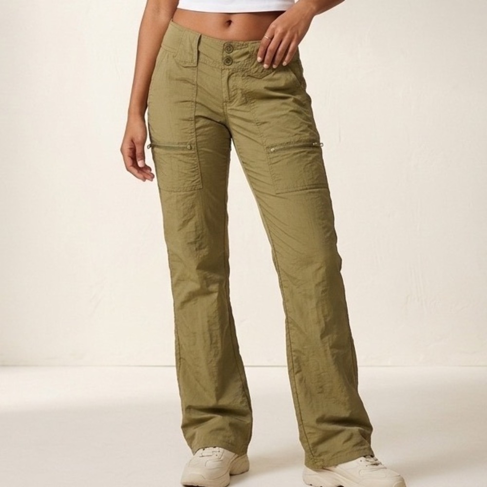 Vintage lei Gorpcore Y2K Scout Nylon‎ Cargo Pants Khaki Tan Womens 5 Small